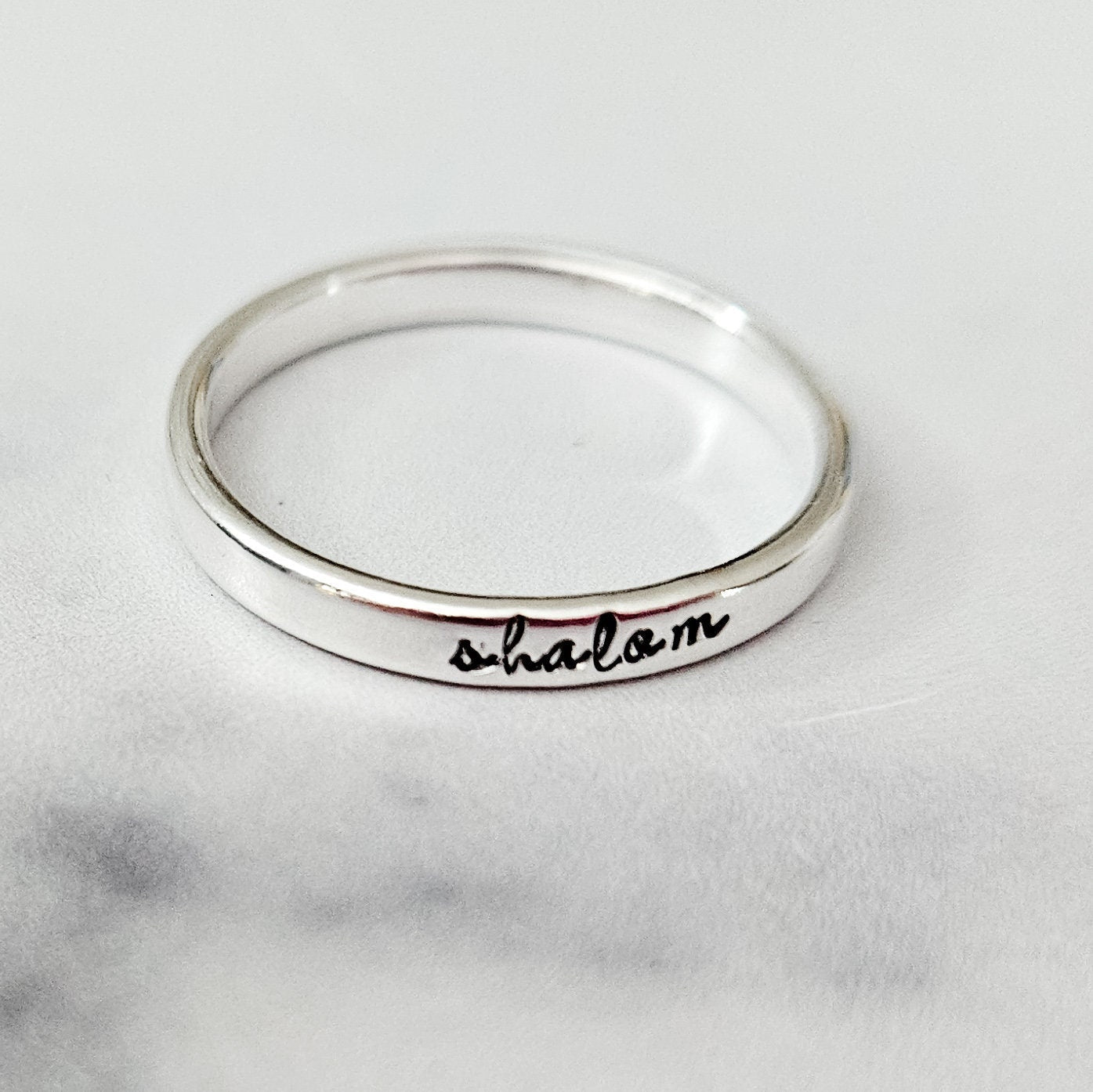 Shalom Sterling Silver Band Ring