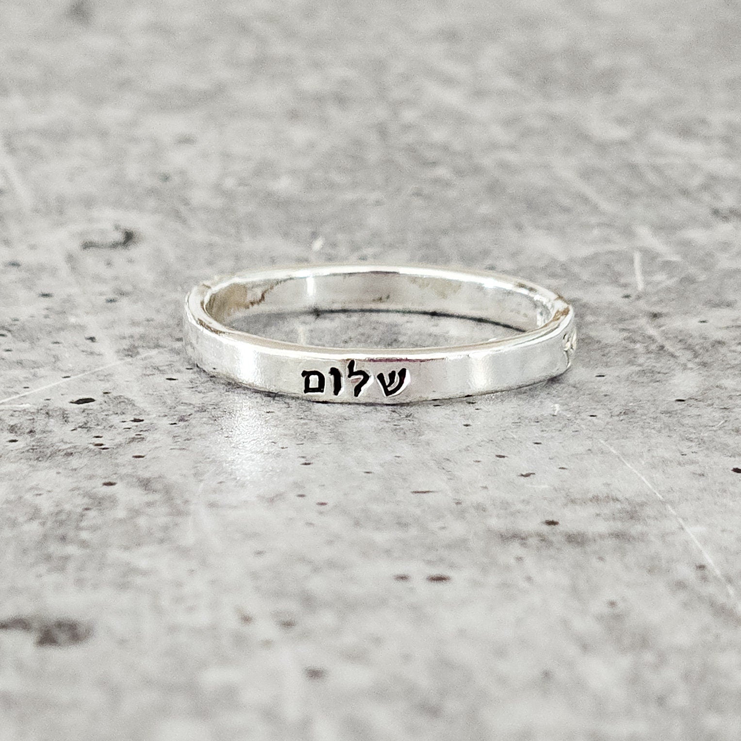 Shalom Sterling Silver Band Ring