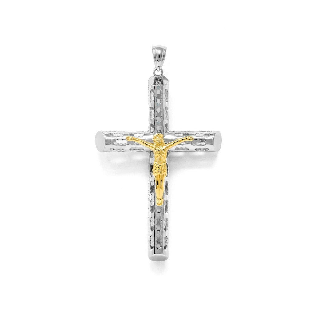 Jesus Crucufix Cross Pendant - Two Tone