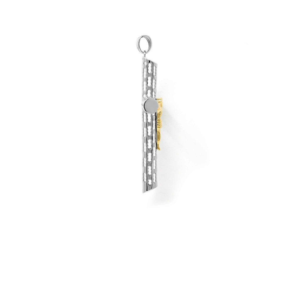 Jesus Crucufix Cross Pendant - Two Tone