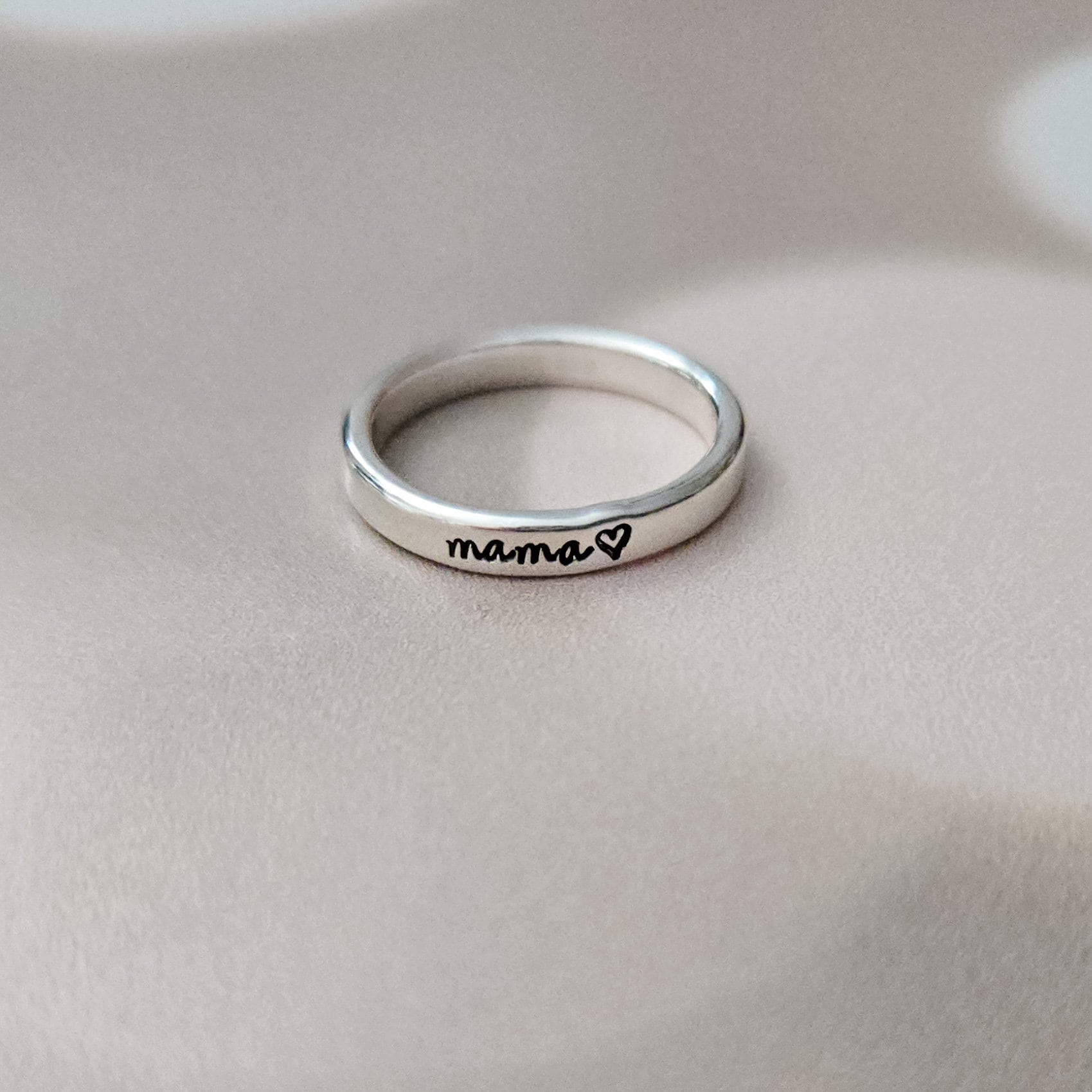Mama Silver Stacking Ring