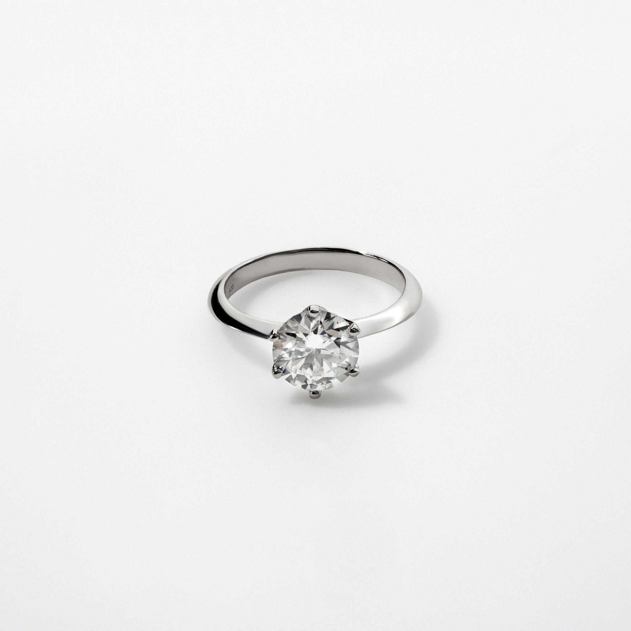 Moissanite 0.5-2 TCW Solitaire Engagement Ring - 925 Sterling Silver