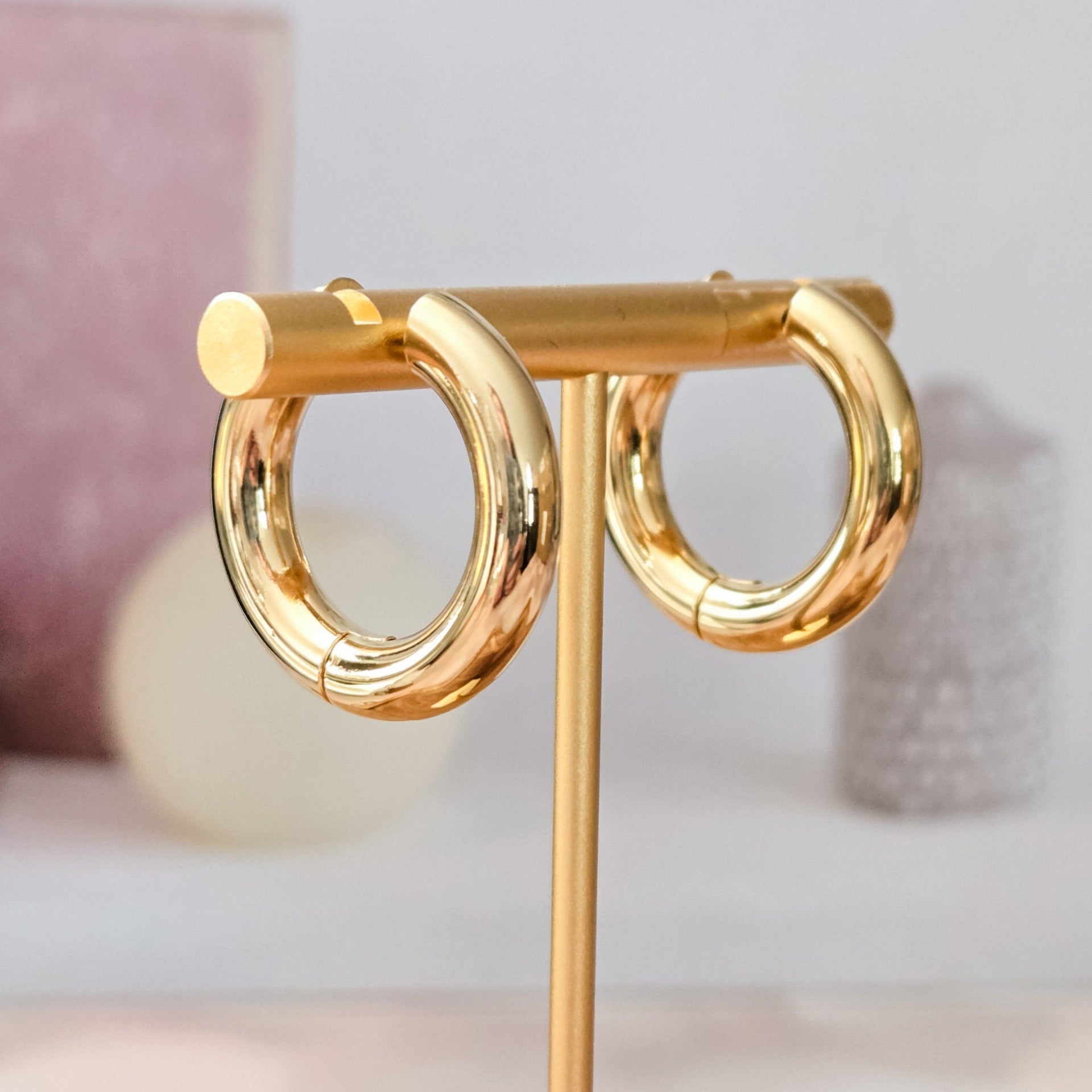 Chunky Huggies Hoop Earrings