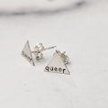 Queer Silver Stud Earrings