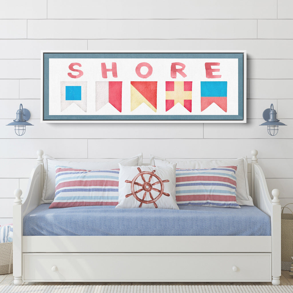 Shore House Nautical Flag Canvas Wall Art Coastal Beach Decor