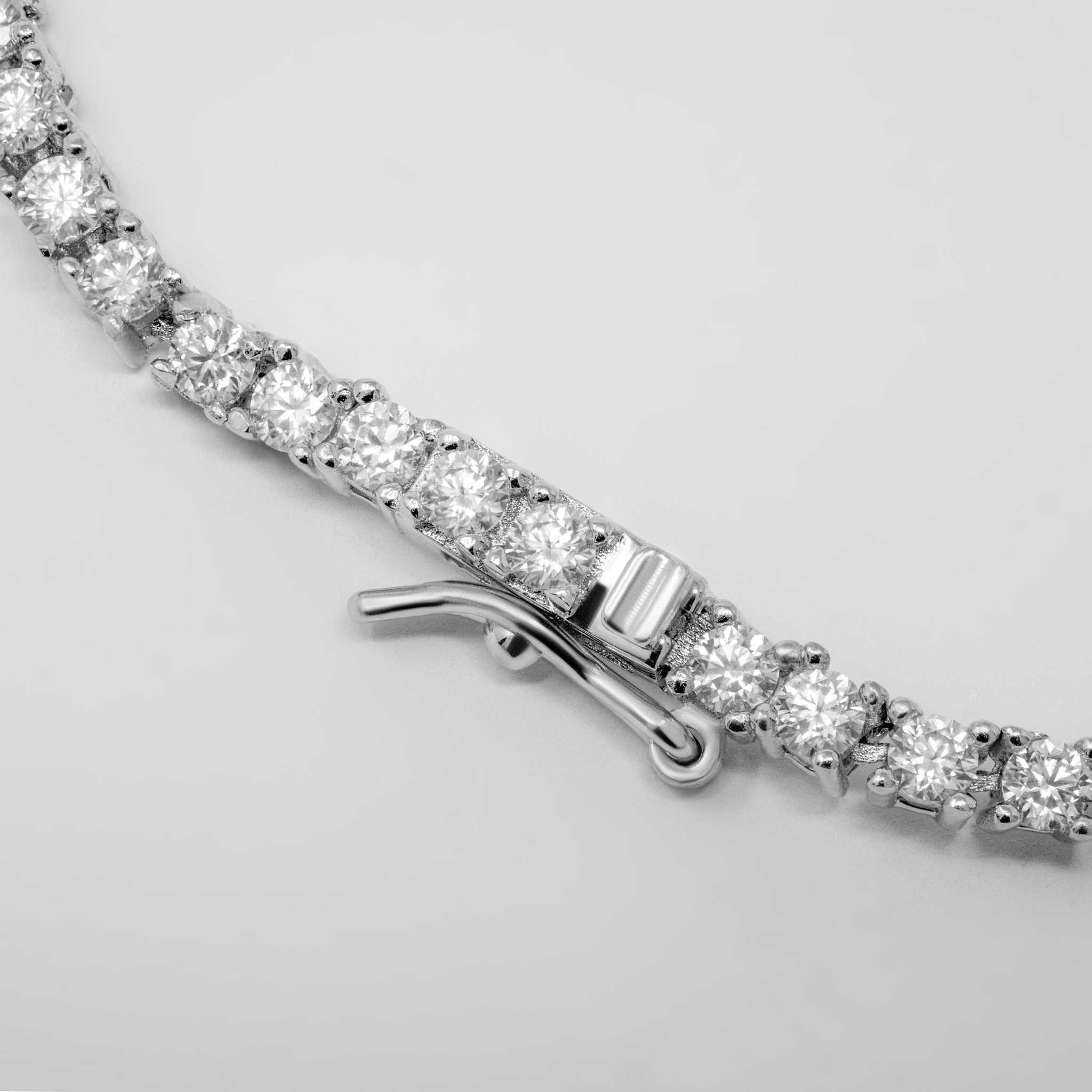 Unisex 2mm Real Moissanite Tennis Chain