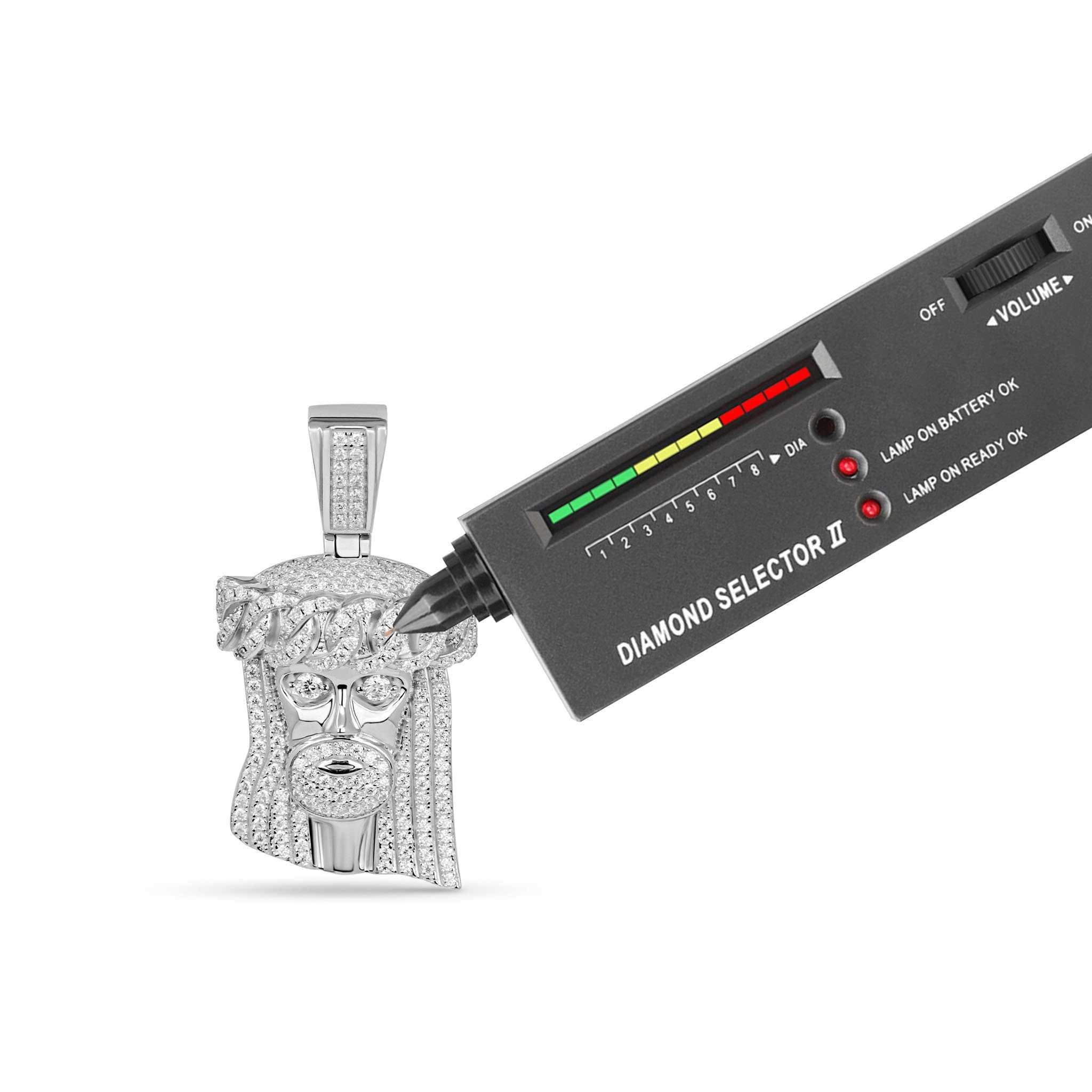 Moissanite Jesus Head Piece Pendant 925 Sterling Silver