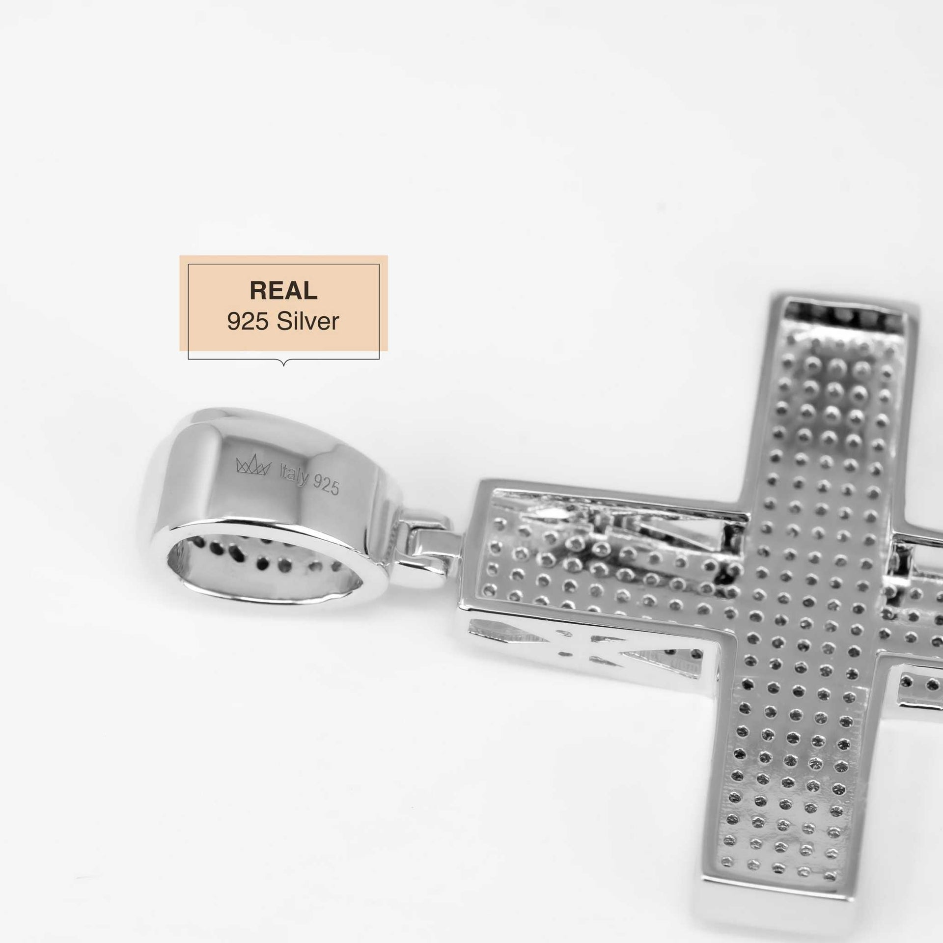 Moissanite Cross Pendant Real 925 Sterling Silver