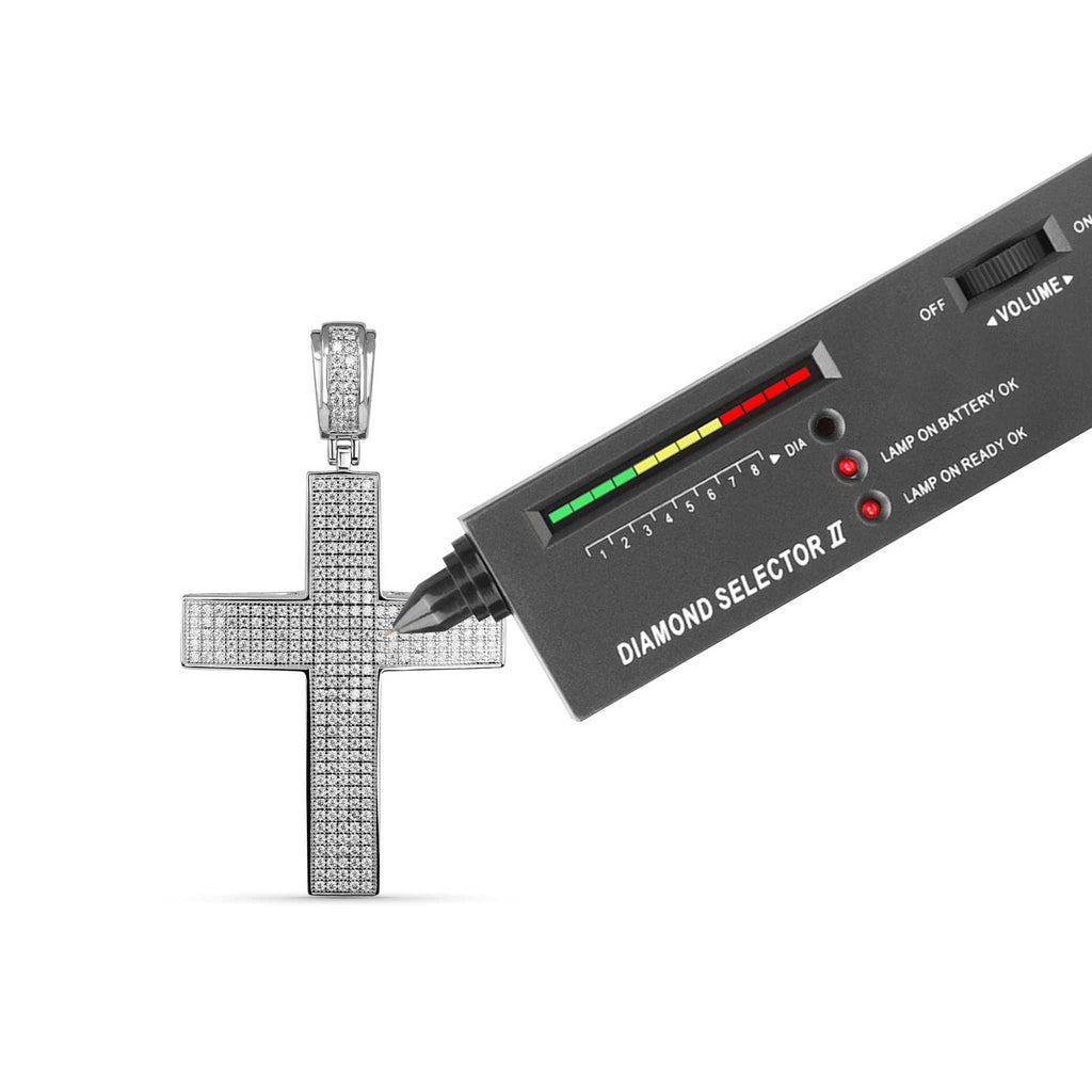 Moissanite 1.8 TCW Cross Religious Pendant 925 Sterling Silver