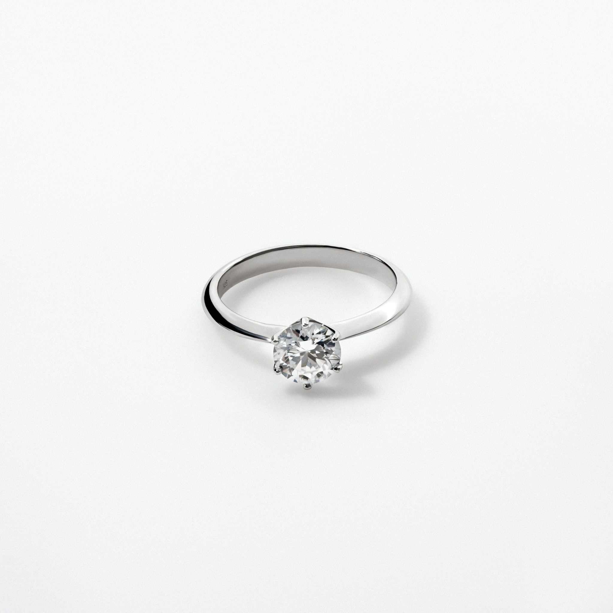 Moissanite 0.5-2 TCW Solitaire Engagement Ring - 925 Sterling Silver