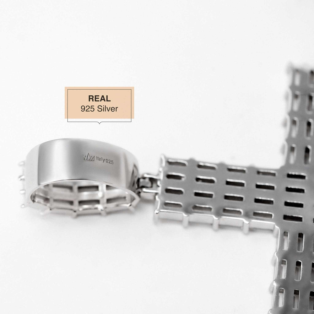 Baguette Silver Cross Pendant