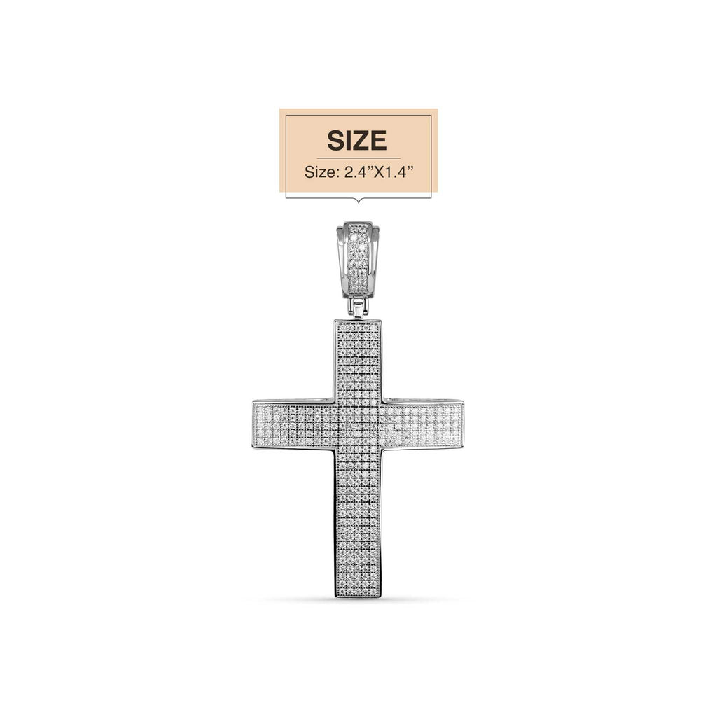 Moissanite 1.8 TCW Cross Religious Pendant 925 Sterling Silver
