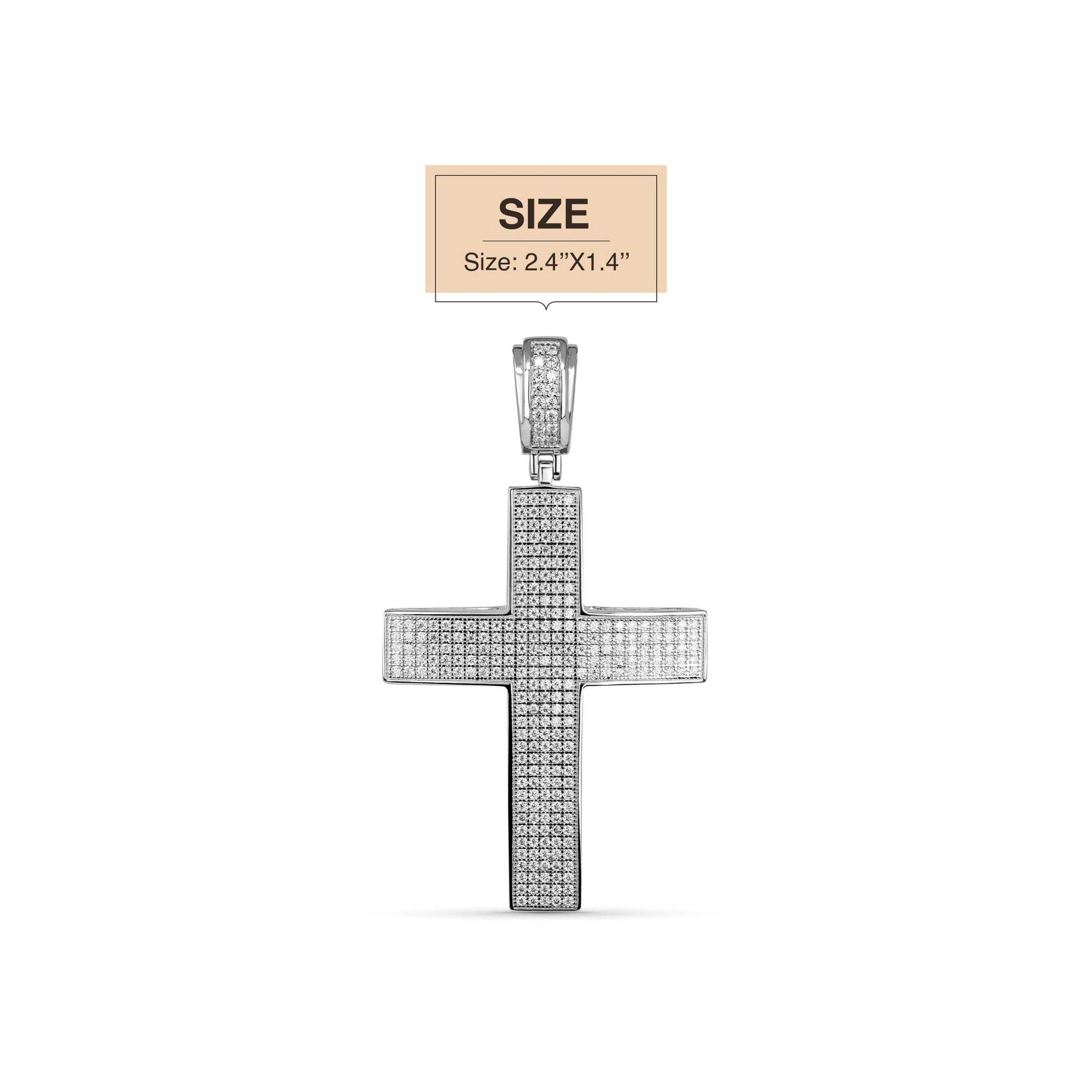 Moissanite Cross Pendant Real 925 Sterling Silver