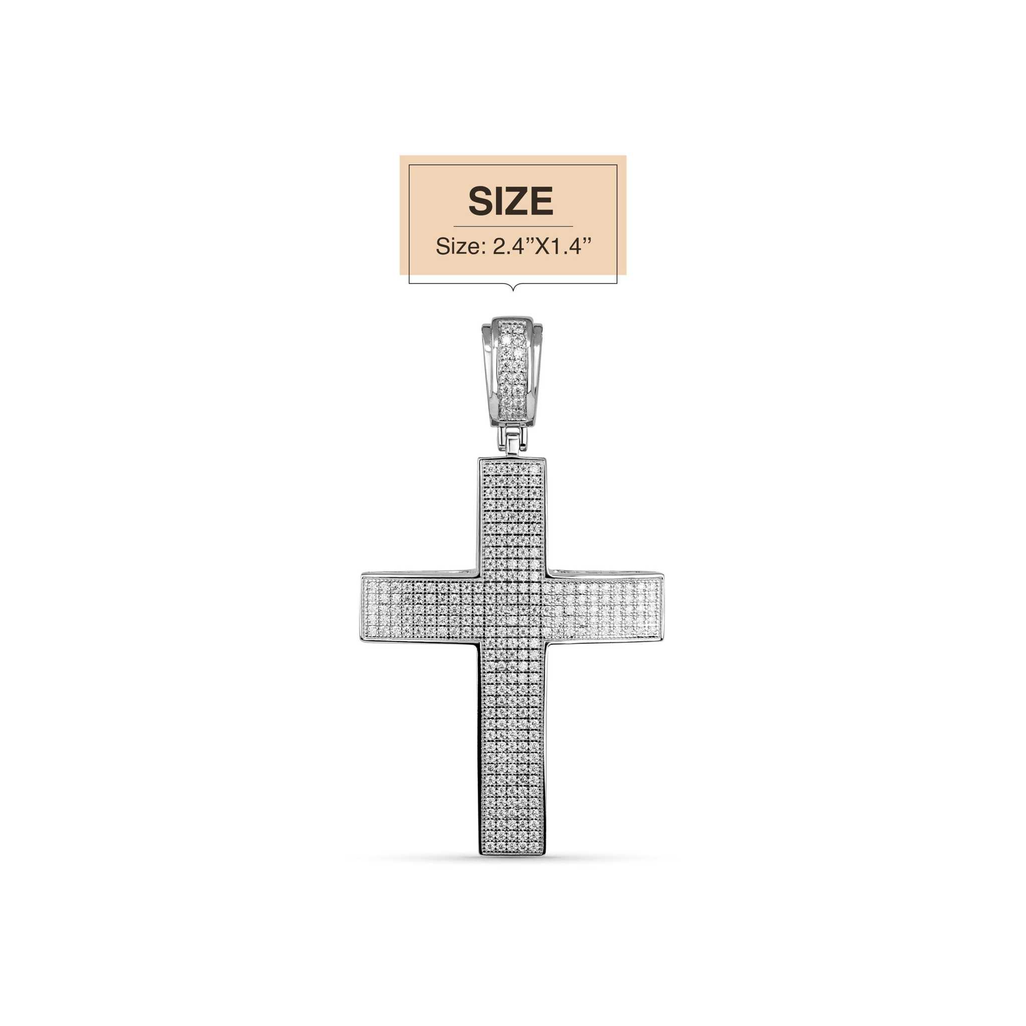 Moissanite 1.8 TCW Cross Religious Pendant 925 Sterling Silver