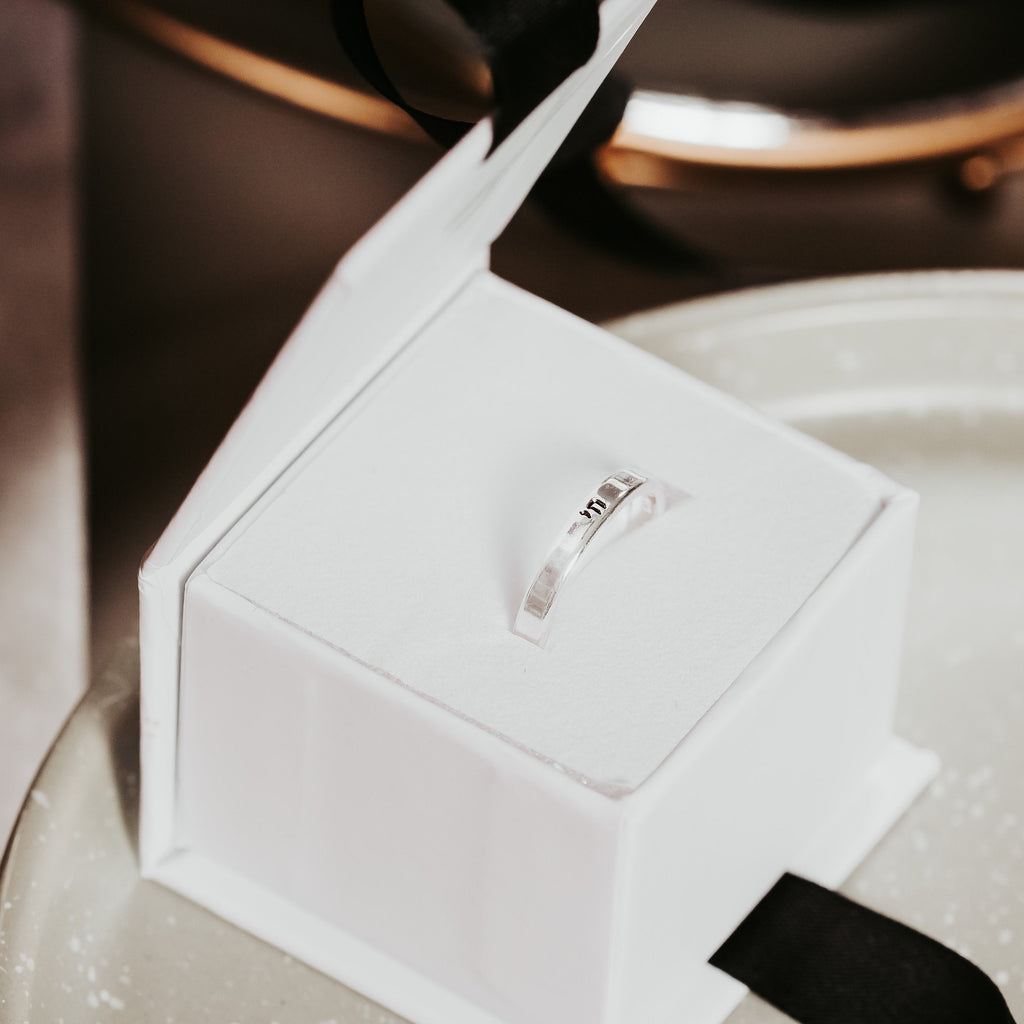 Hebrew Chai Minimalist Band Ring in Sterling Silver or 14k Gold Filled