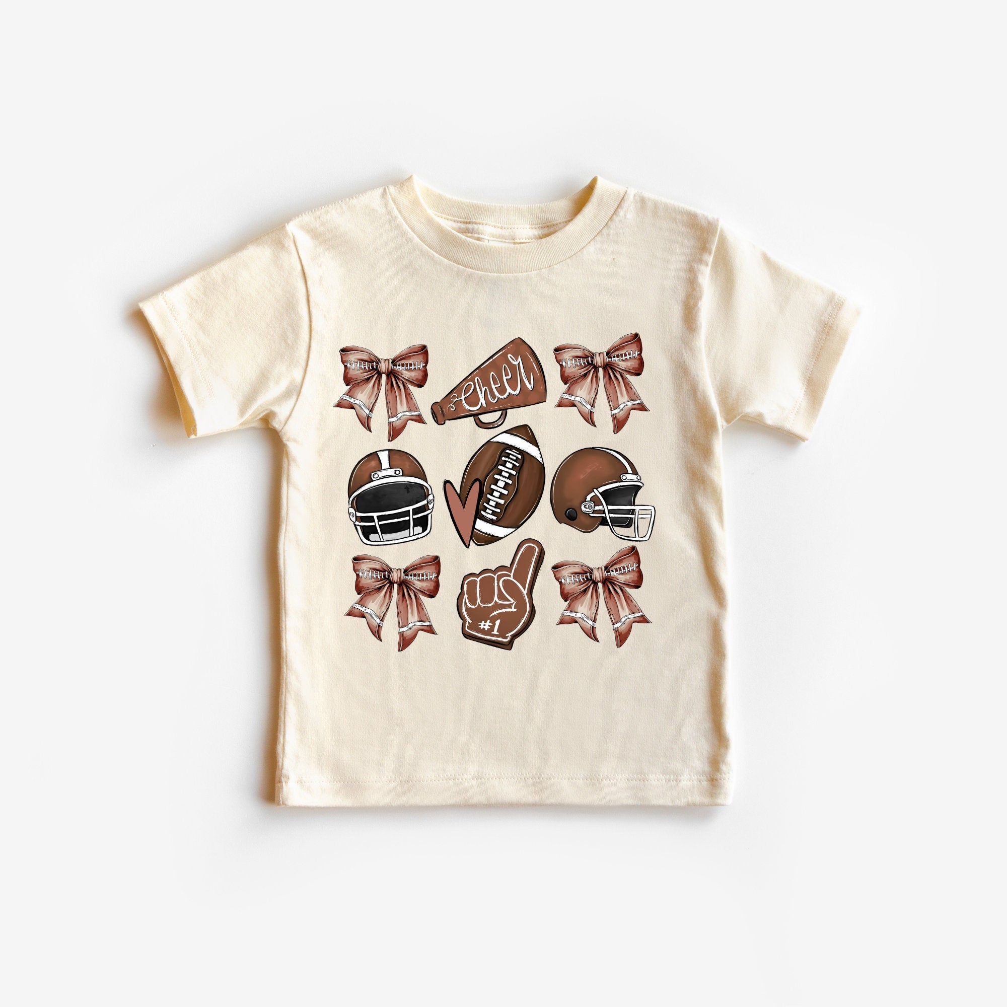 Cheer Football and Bows Tee