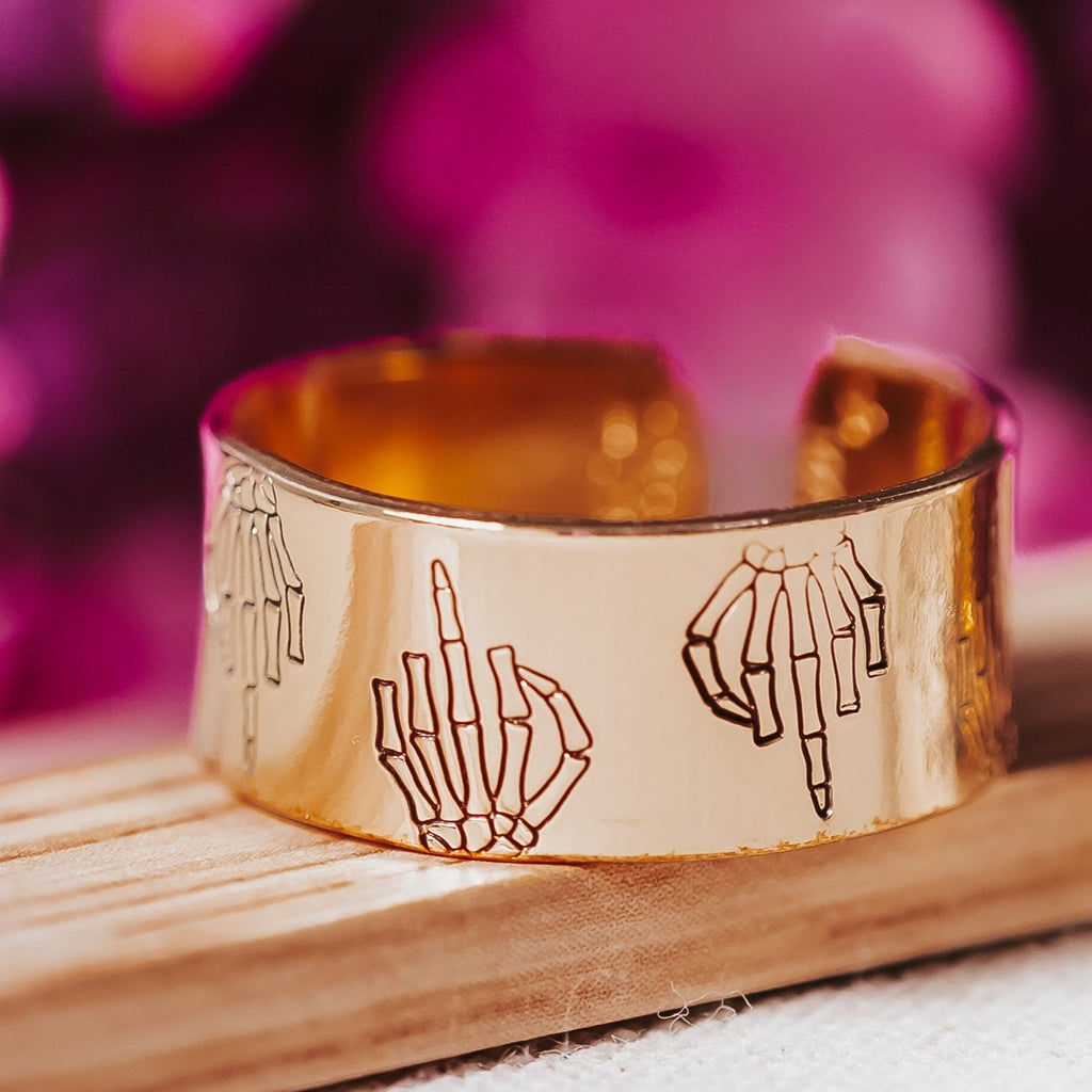 Skeleton Middle Finger Ring