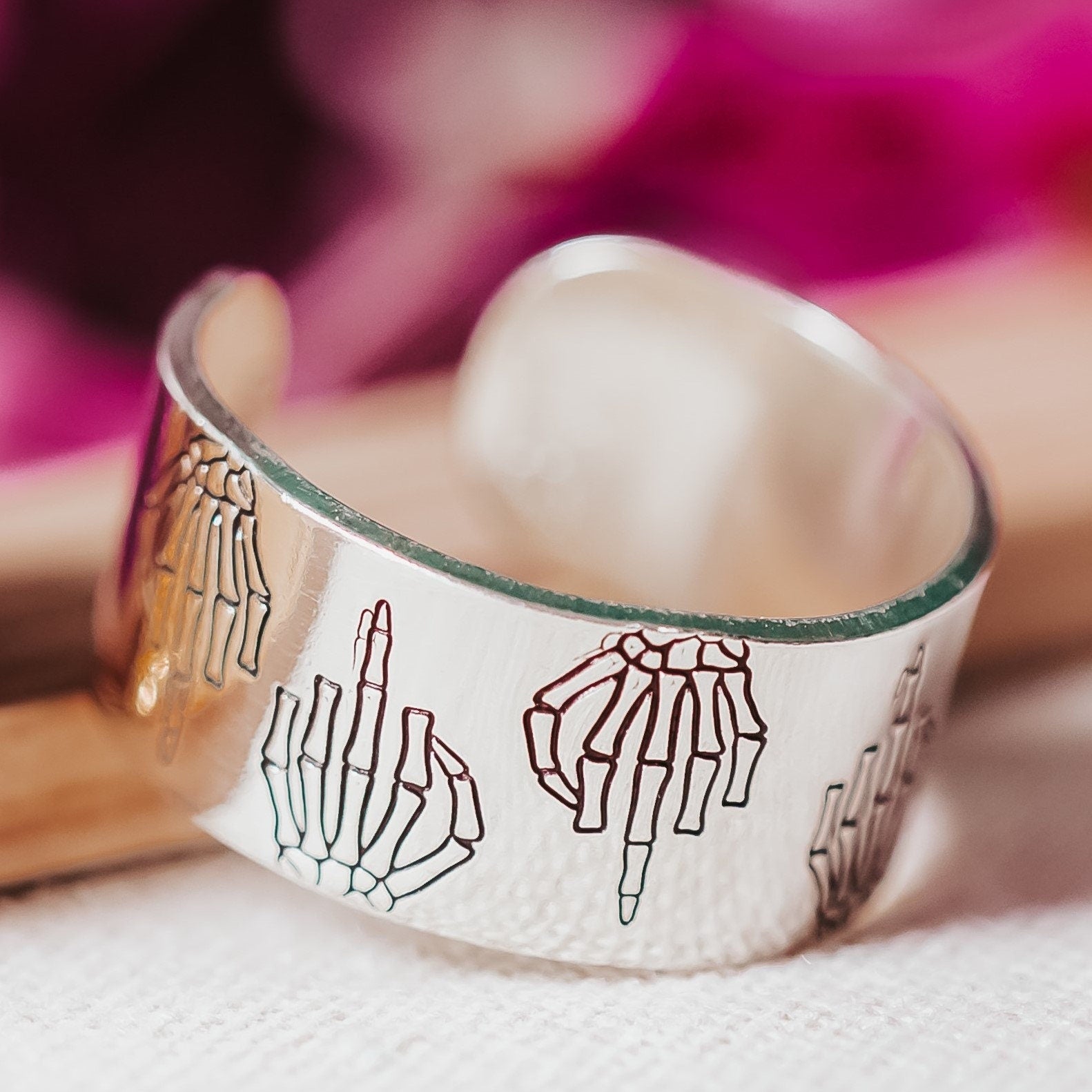 Skeleton Middle Finger Ring