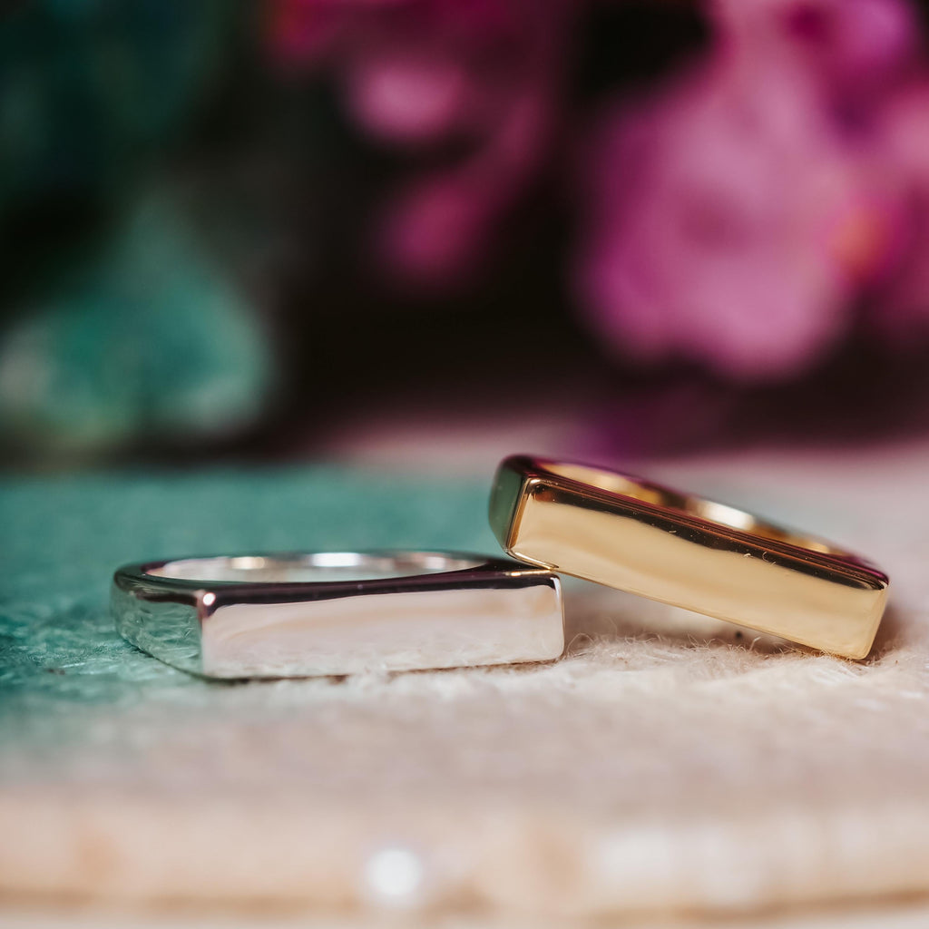 KARMA Flat Top Gold or Silver Ring