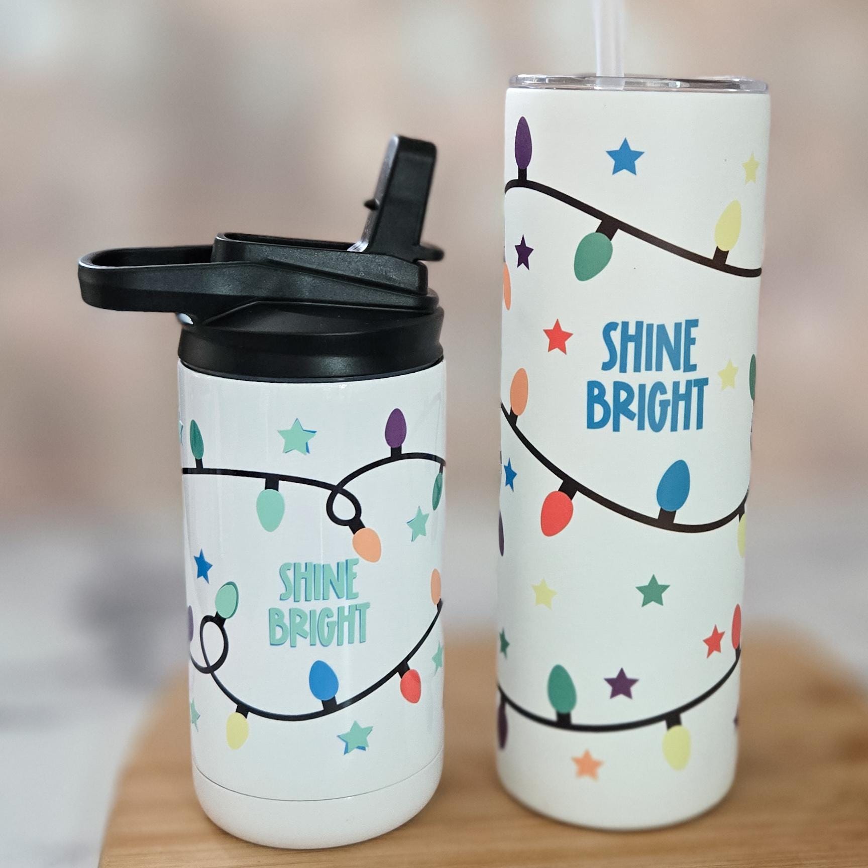 Mommy and Me Shine Bright Christmas Glow-in-the-Dark Tumbler Set