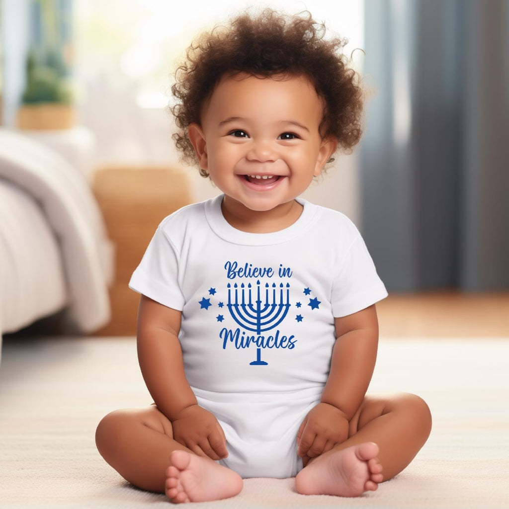 Believe in Miracles Chanukah Baby Bodysuit