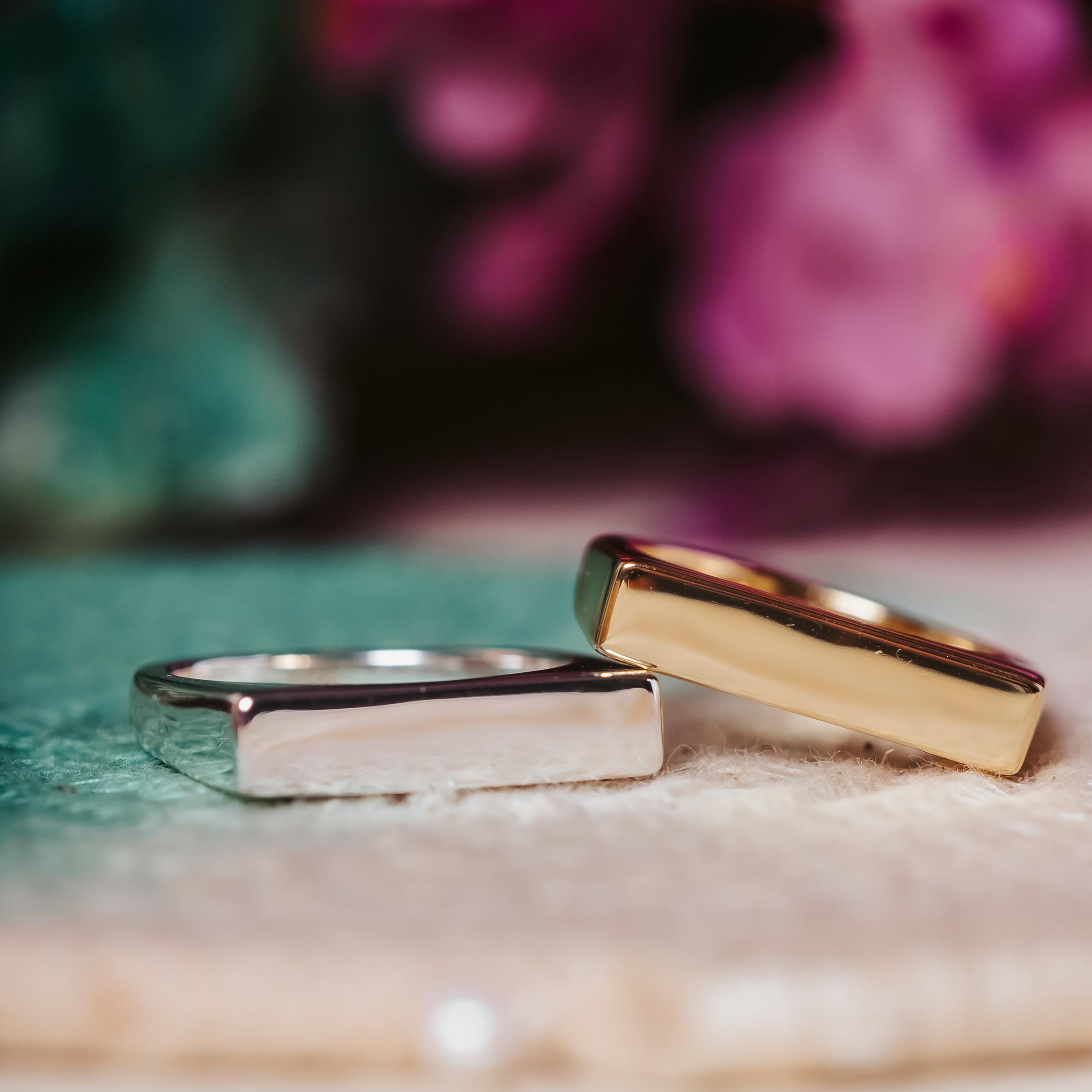 PETTY Gold or Silver Flat Top Ring