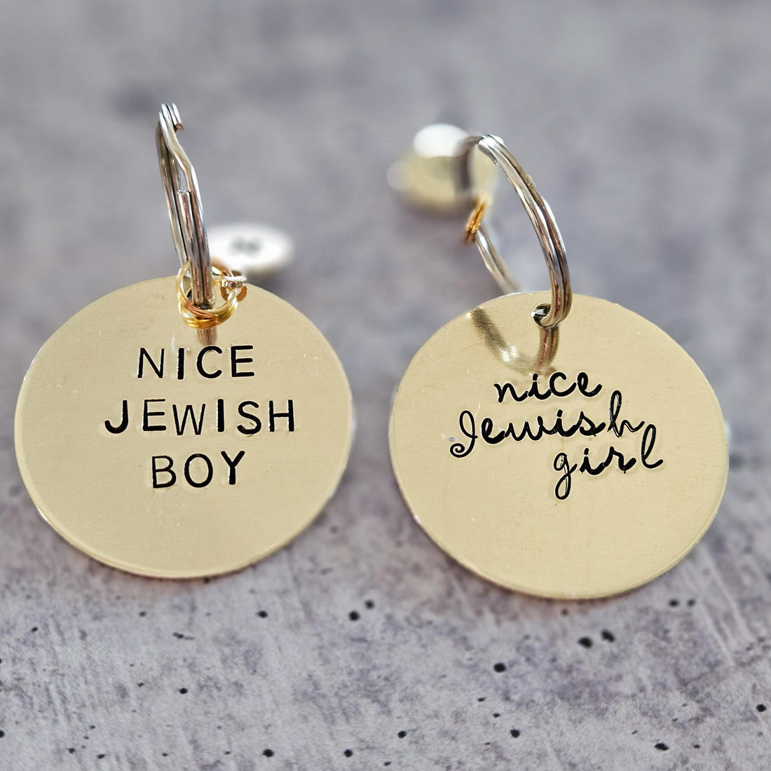 Nice Jewish Boy or Girl Brass Keychain