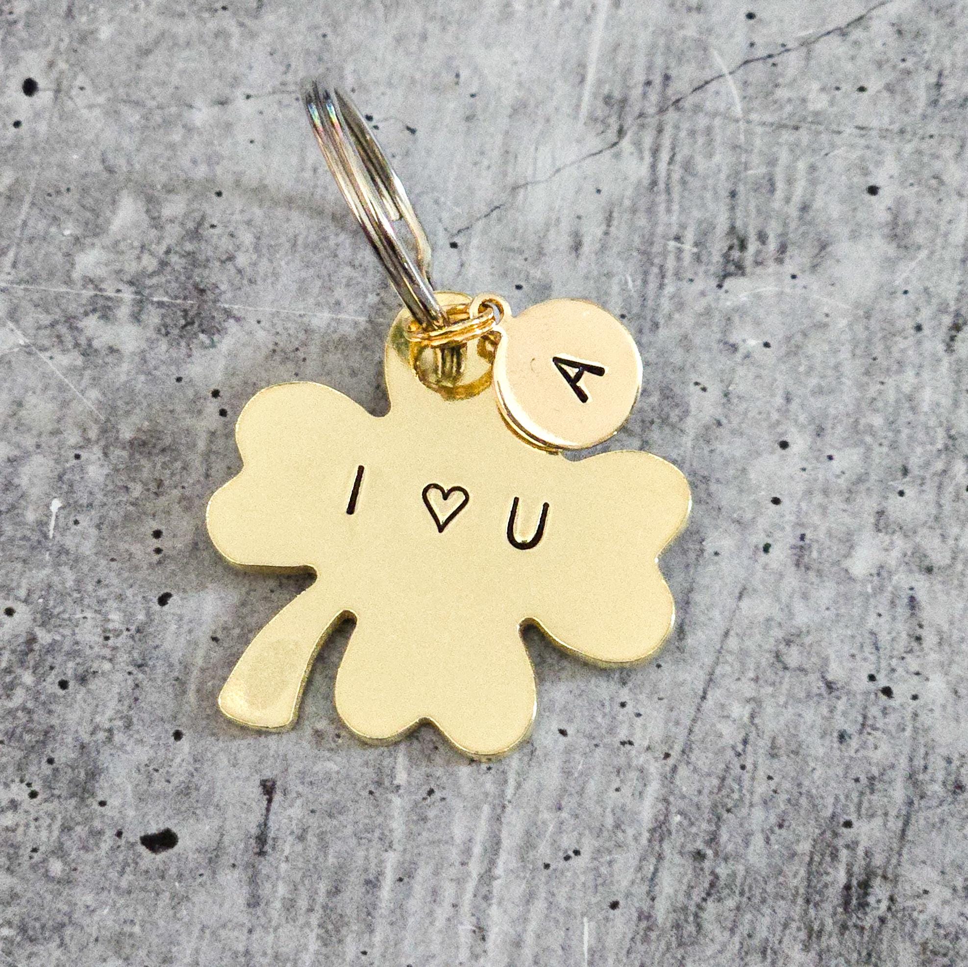 Personalized Lucky Four Leaf Clover Keychain