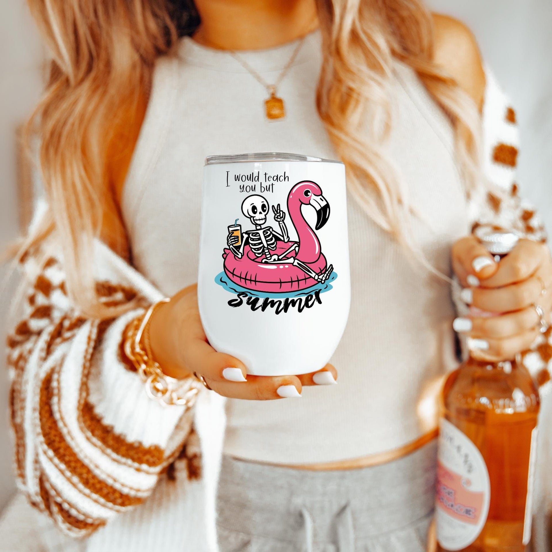I Would Teach You But Summer Wine Tumbler for Teacher