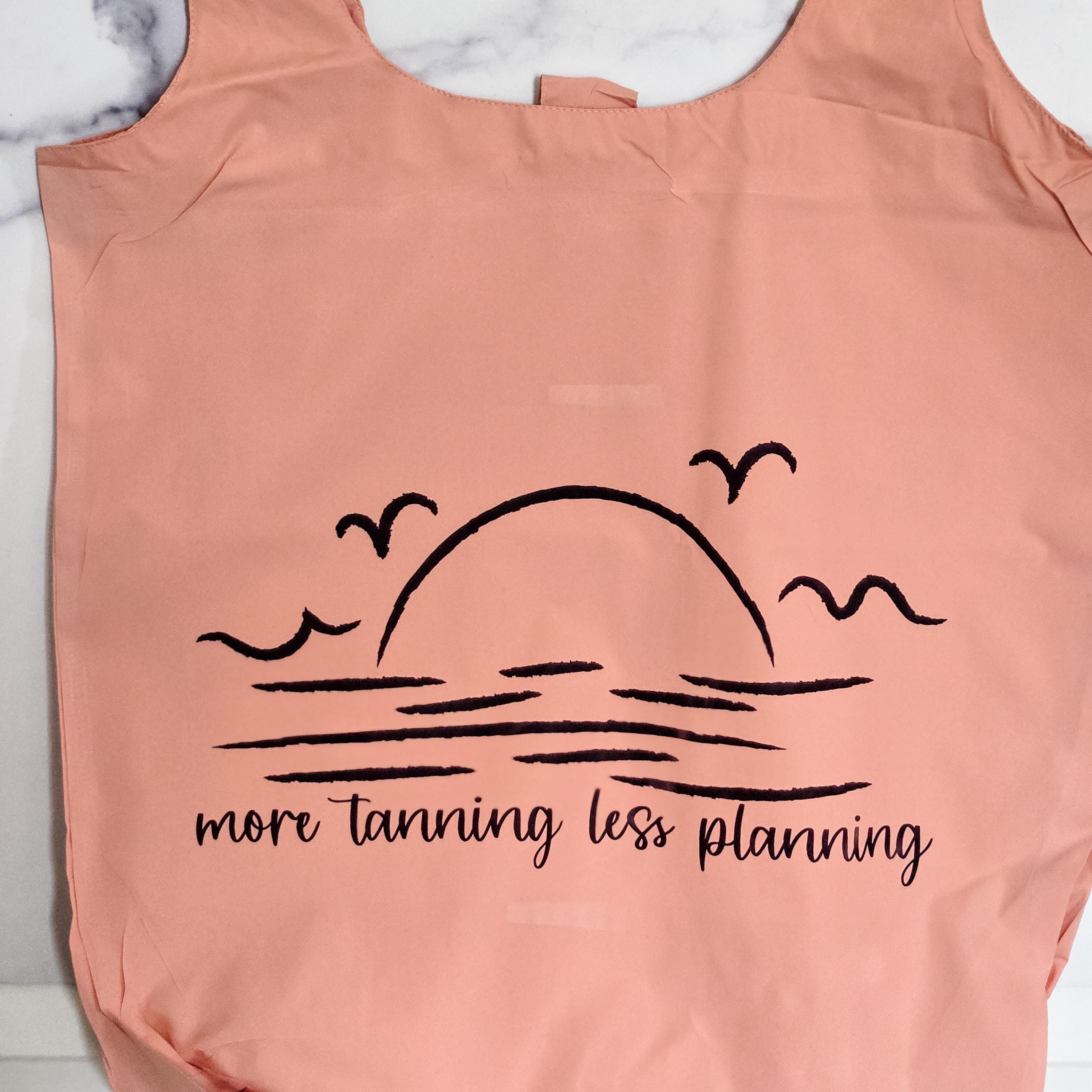 Nylon Grocery Bag for Summer Vacation -  More Tanning, Less Planning Tote Bag