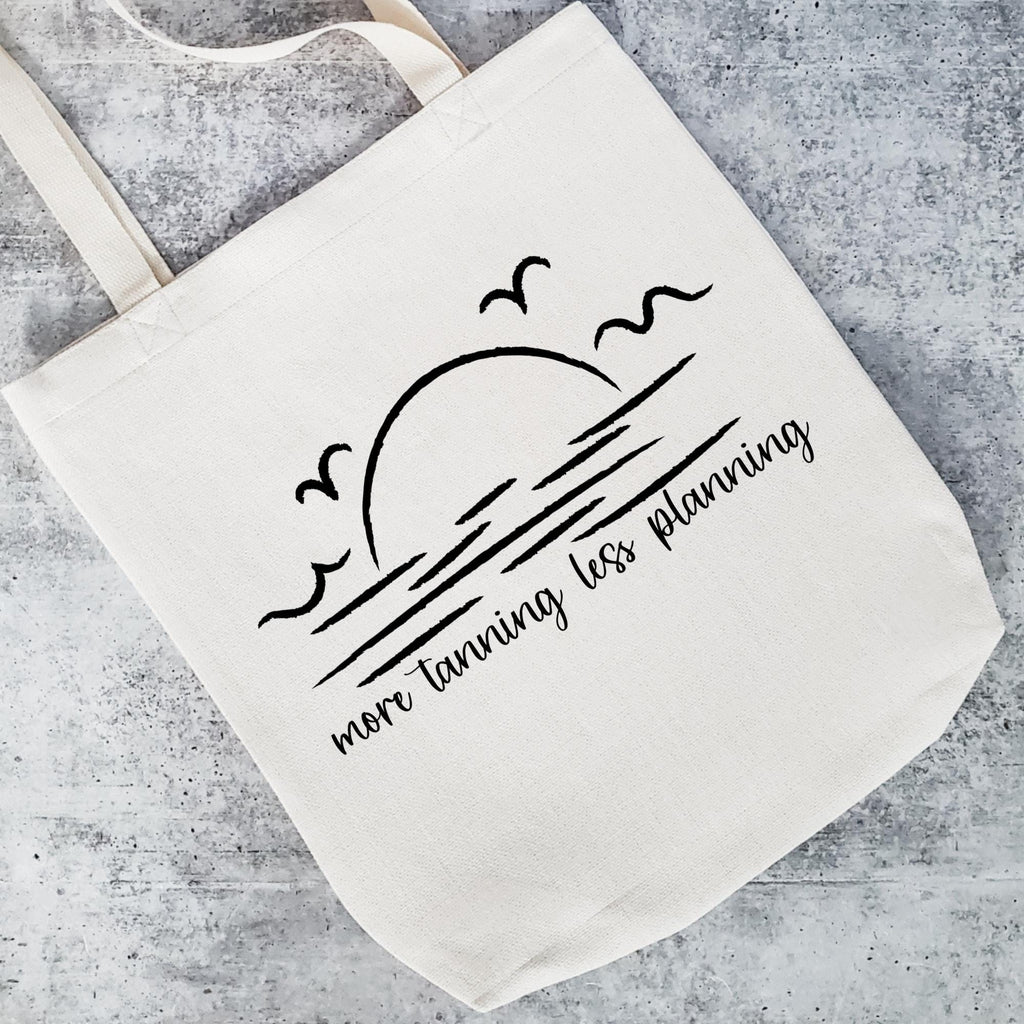 More Tanning Less Planning Teacher Tote Bag for Summer
