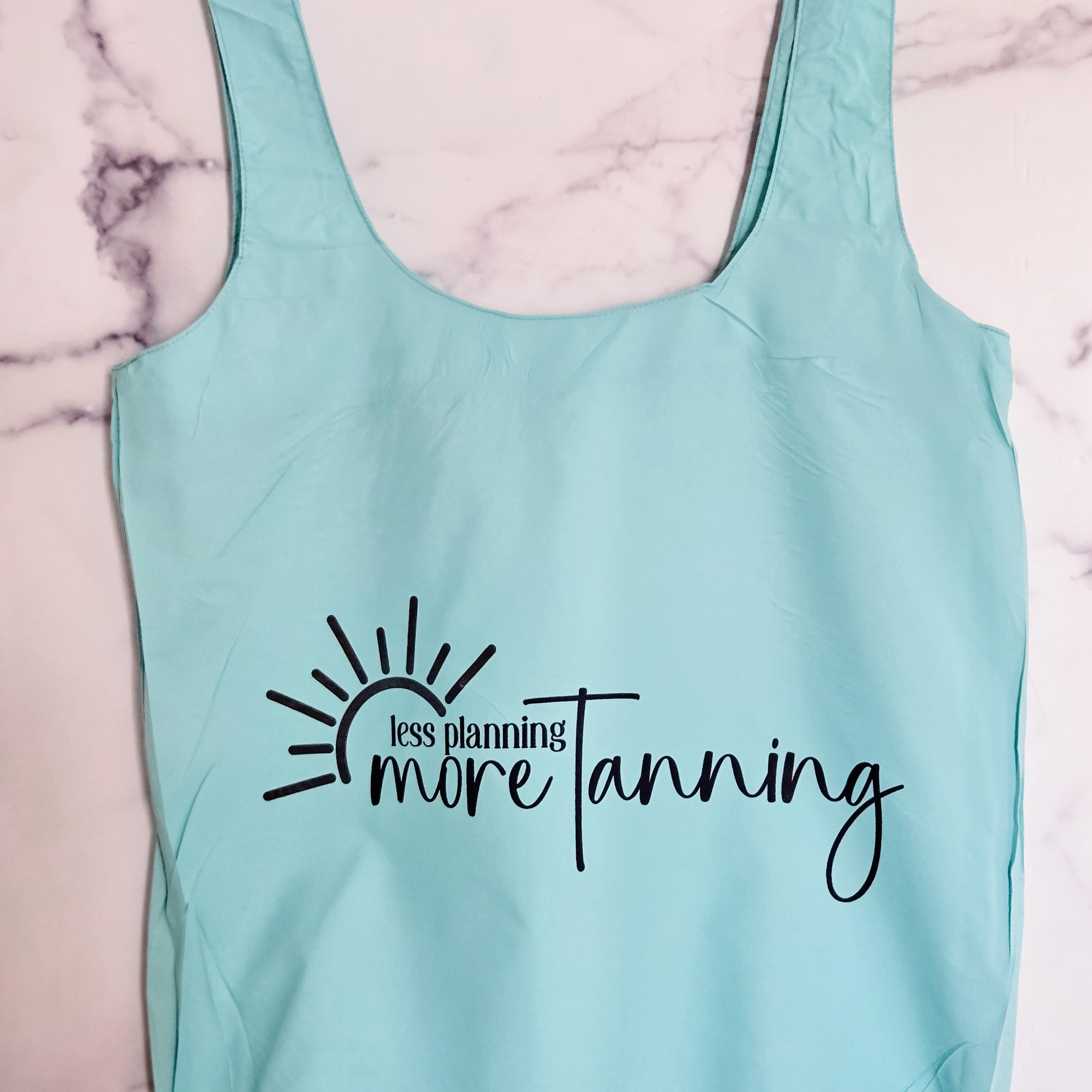 Funny Teacher Summer Beach Bag - Less Planning More Tanning Tote Bag