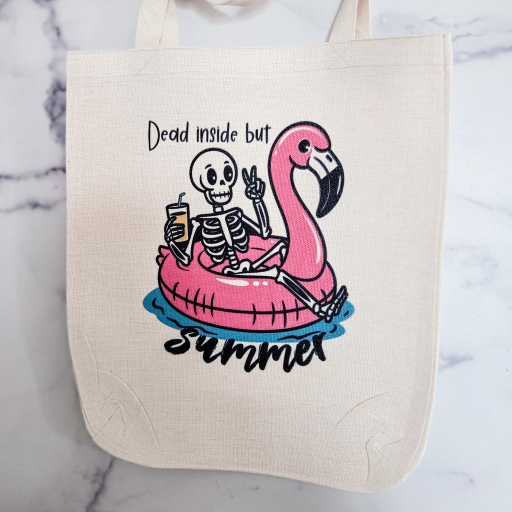 Funny Teacher Summer Tote, Dead Inside But Summer Beach bag