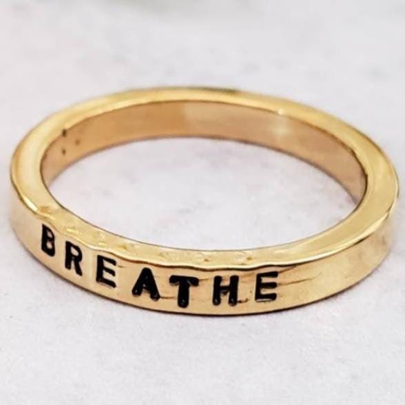 BREATHE Gold Plated Band Ring