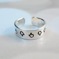 Thin Middle Finger Ring – Hand Stamped Open Band in Aluminum or Sterling Silver