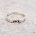 Personalized Sterling Silver Name Stacking Band Rings – Custom Word, Date or Initial Ring