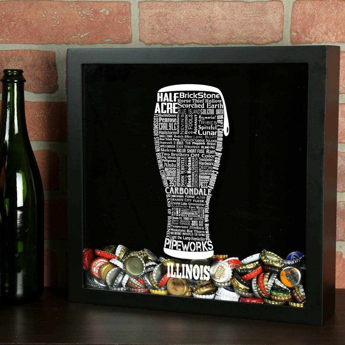 Illinois Beer Typography Shadow Box
