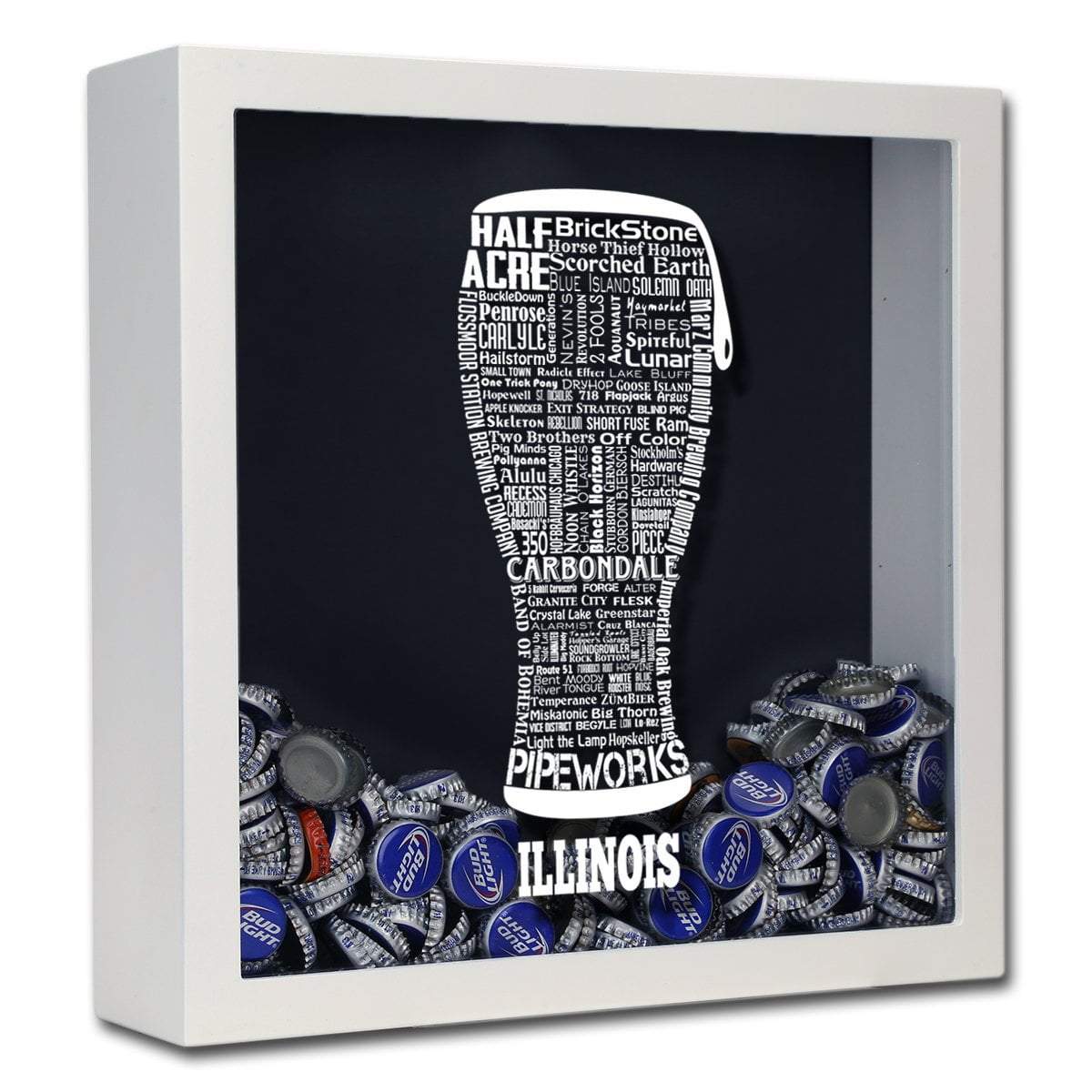 Illinois Beer Typography Shadow Box