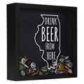 Illinois Drink Beer From Here Beer Cap Shadow Box