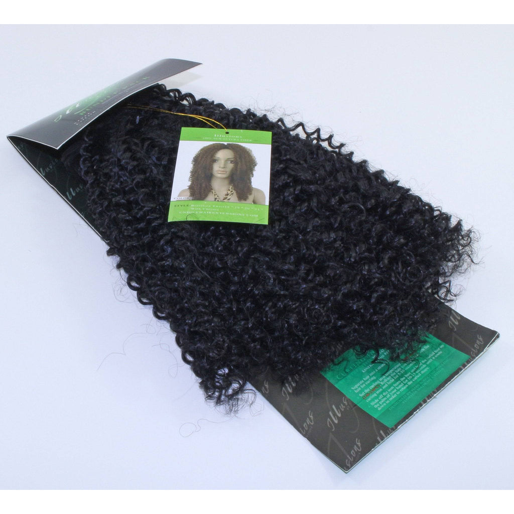 4-piece Illusions Brazilian Twist bundle set with closures in black