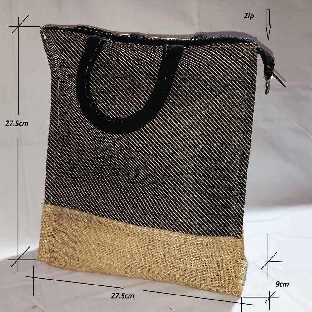Eco-Friendly Jute Ladies Fashion Bags Combo - Striped Boho Set