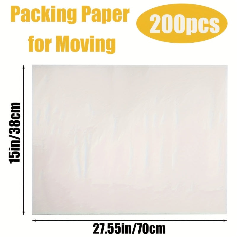 200-Piece Heavy-Duty Packing Paper - 27x15 Inch Moving Supplies