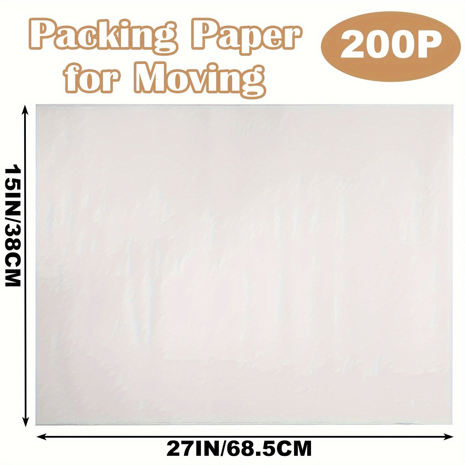 200-Piece Heavy-Duty Packing Paper - 27x15 Inch Moving Supplies