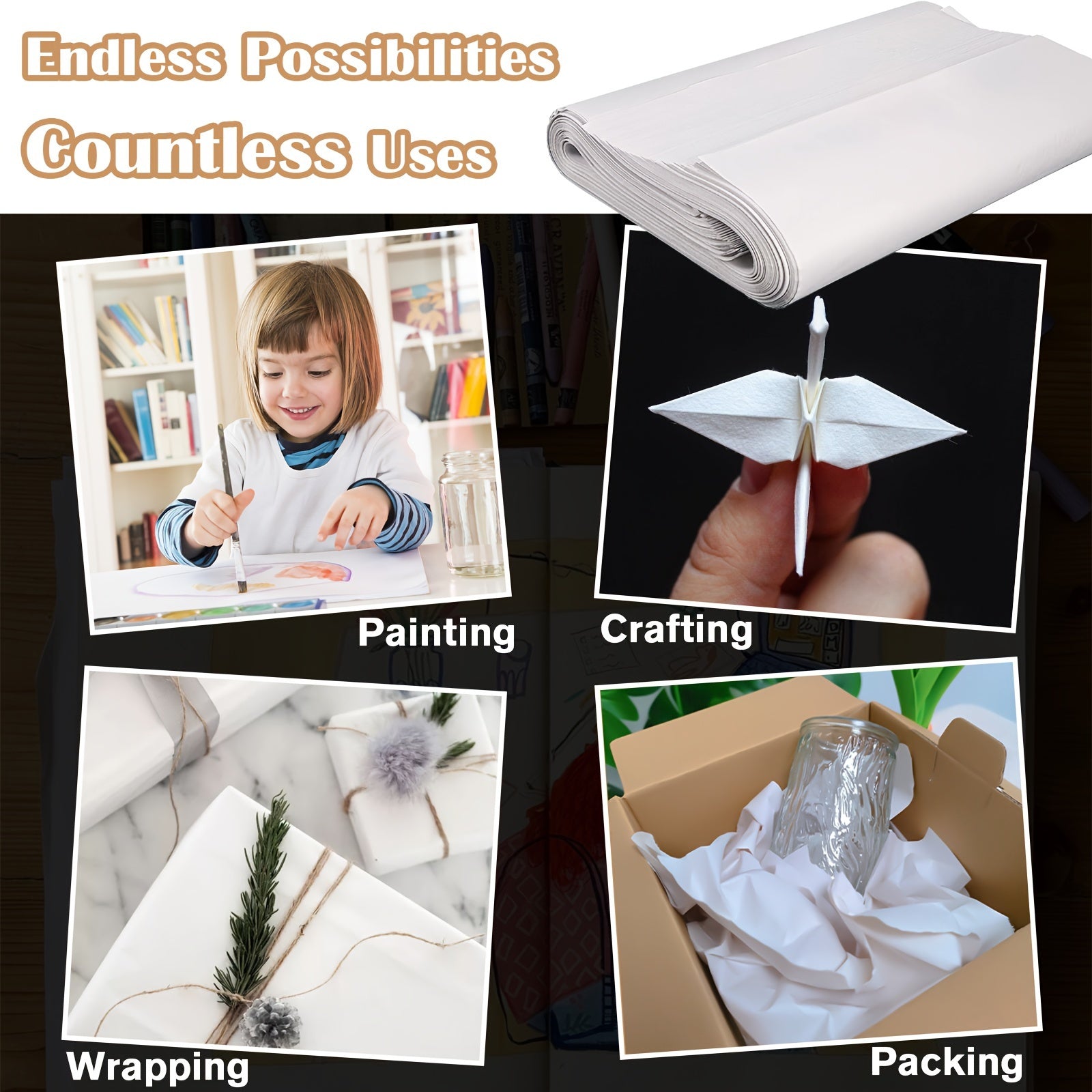 200-Piece Heavy-Duty Packing Paper - 27x15 Inch Moving Supplies