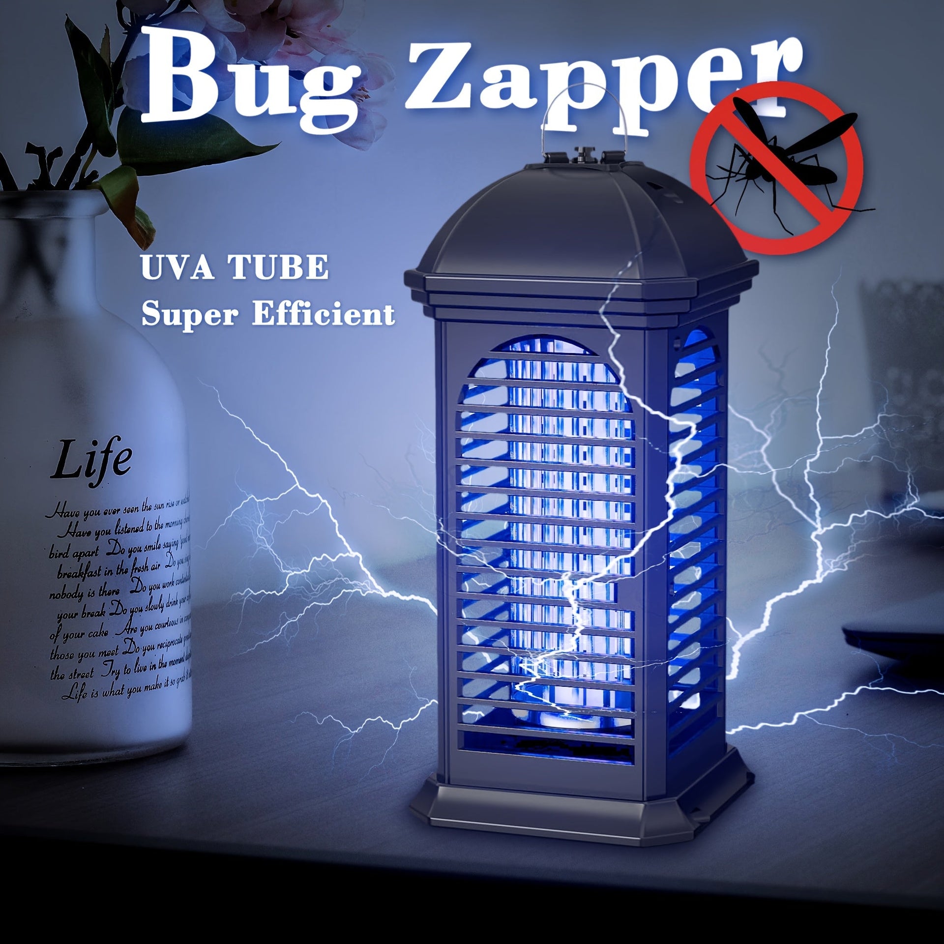 Portable Electric Bug Zapper - Indoor Outdoor Mosquito Fly Trap