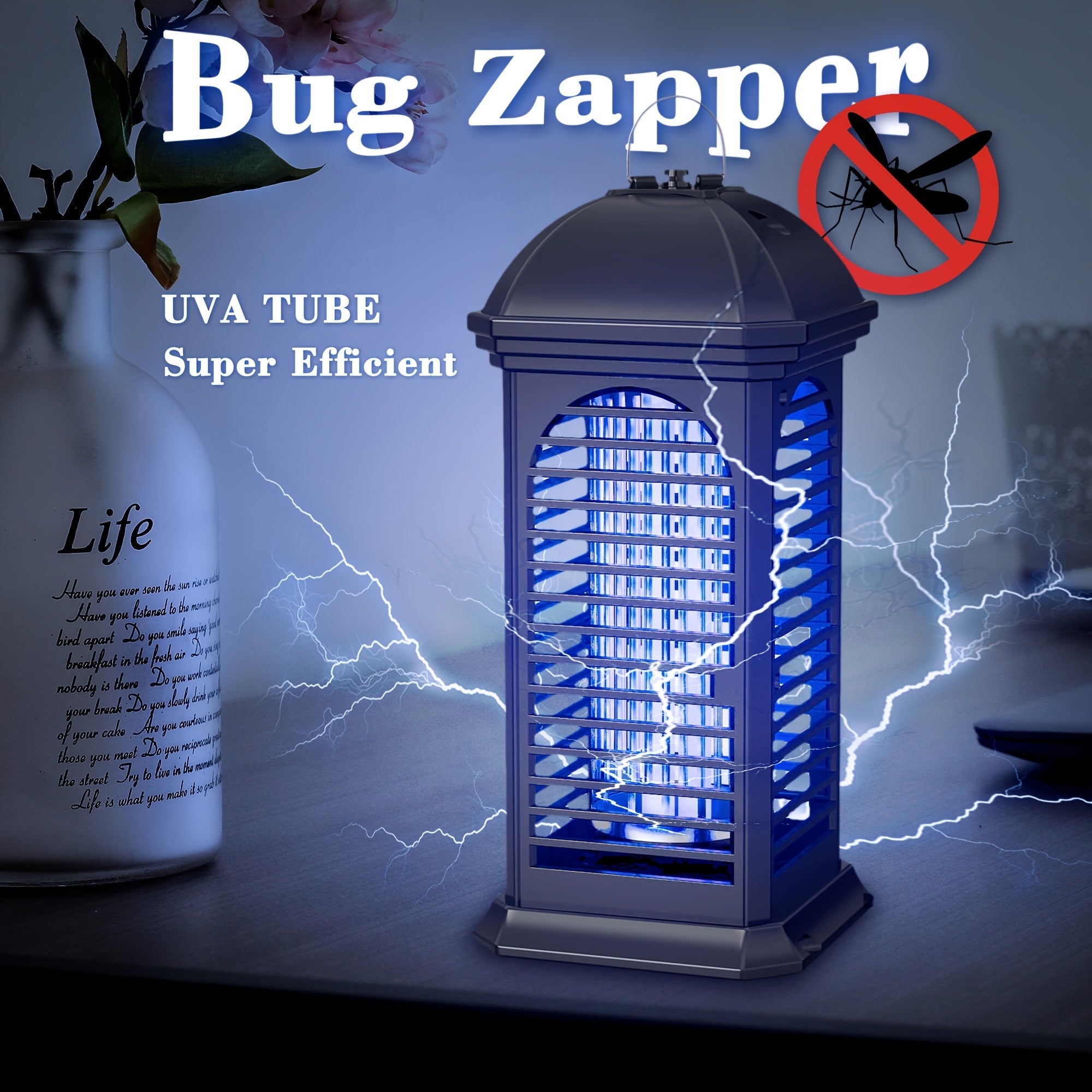 Portable Electric Bug Zapper - Indoor Outdoor Mosquito Fly Trap