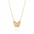 Mother of Pearl Butterfly Pendant Necklace