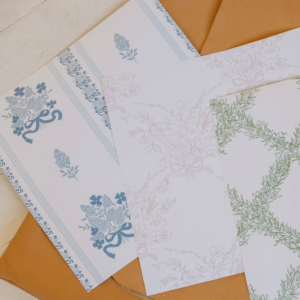 Elodie Floral Removable Wallpaper in White, Blue, and Pink