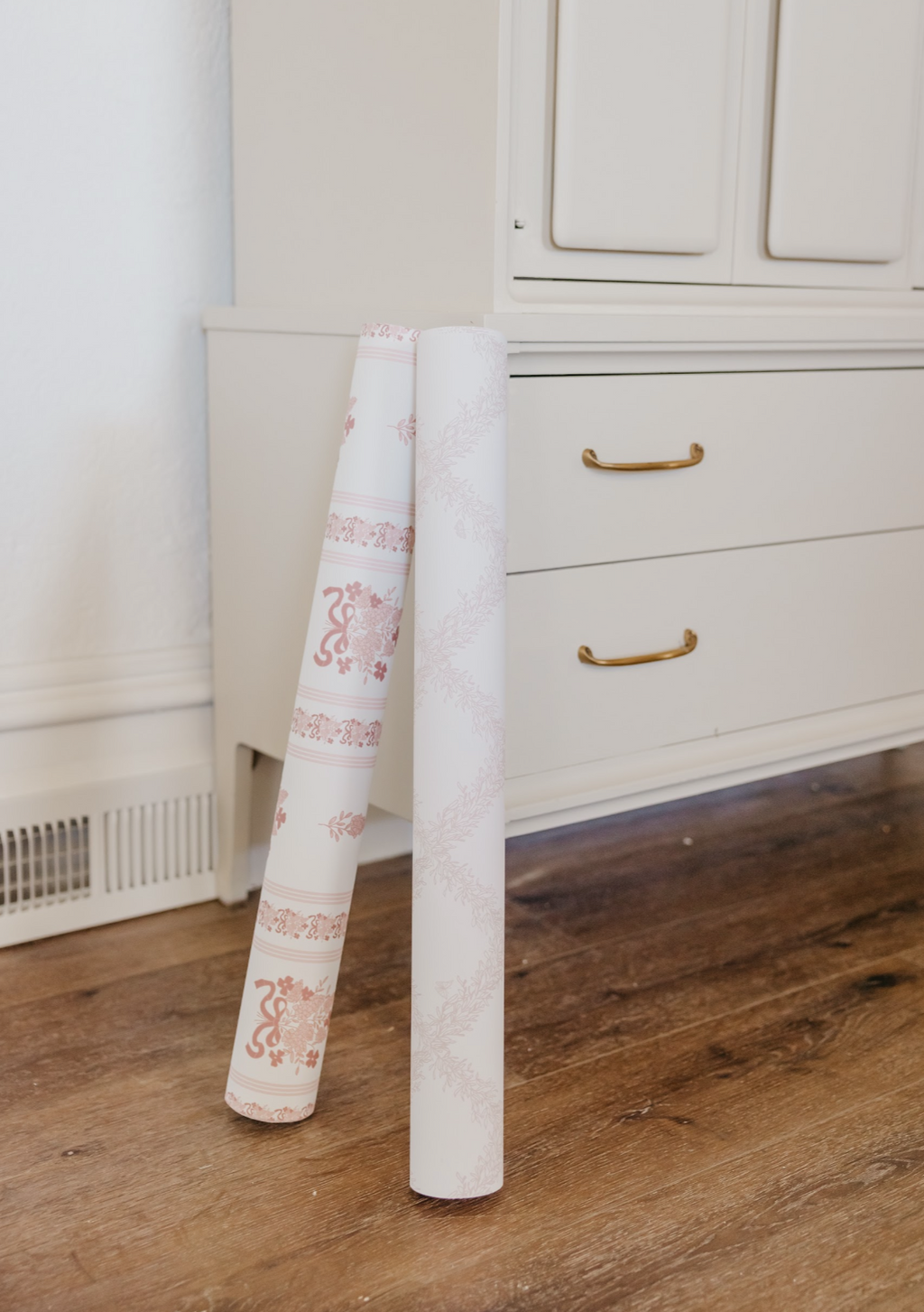 Elodie Floral Removable Wallpaper in White, Blue, and Pink