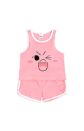 Children's Contrast Print Casual Vest Loungewear Set